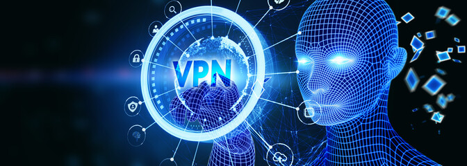 Business, Technology, Internet and network concept. VPN network security internet privacy encryption concept. 3d illustration
