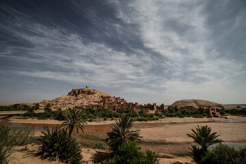 ajt bin haddu with sky and river maroko, cinematic city