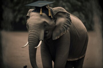 Elephant Wearing Graduation Cap | generative AI