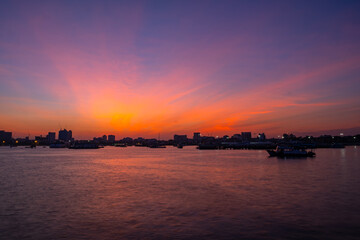 Fototapeta na wymiar Morning sunrise at Pattaya, Thailand.