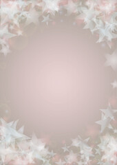 Vector Shiny Stars Confetti on Pink Background with Silver and White  Light Spots. Magic Shiny Pastel Print. Baby Print. Gentle Stardust Pattern.  Sparkle Festive  Cover Design...