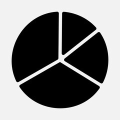 Pie chart icon in solid style, use for website mobile app presentation
