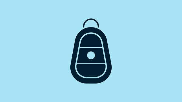 Blue Car key with remote icon isolated on blue background. Car key and alarm system. 4K Video motion graphic animation