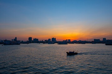 Fototapeta premium Morning sunrise at Pattaya, Thailand.