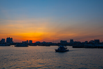 Naklejka premium Morning sunrise at Pattaya, Thailand.