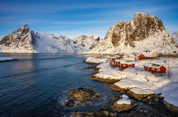 Fototapeta na wymiar Hamnoy village in winter seasons, Lofoten Islands, Norway