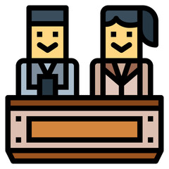 news anchor filled outline icon style