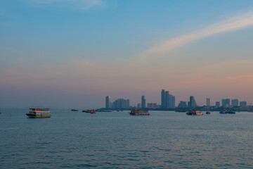 Obraz premium Morning sunrise at Pattaya, Thailand.