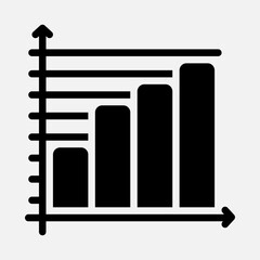 Bar chart icon in solid style, use for website mobile app presentation