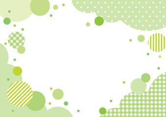 パターンとドットのフレーム背景/グリーン