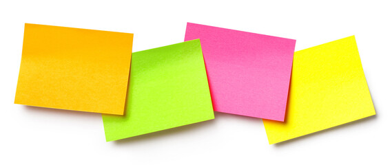 Colorful blank stickers, isolated on white background