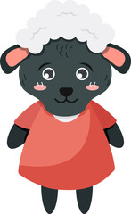 Sheep cartoon characters with clothes