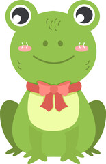 Frog cartoon characters with clothes