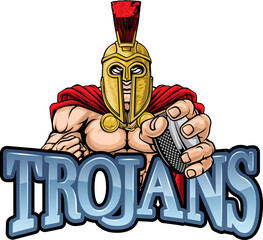 Trojan Man Ice Hockey Sports Team Mascot