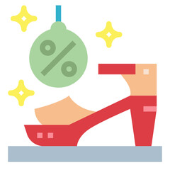 high heels flat icon style