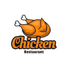 fried chicken logo and font, emblem, badge object graphic illustration