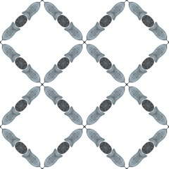 Watercolor ikat repeating tile border. Black and
