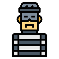 burglar filled outline icon style