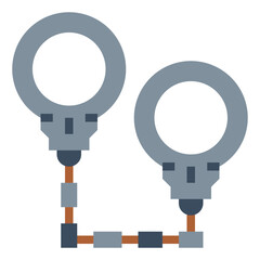 handcuff flat icon style