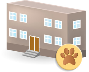 Animal Shelter icon. 3d illustration from home pets collection. Creative Animal Shelter 3d icon for web design, templates, infographics and more