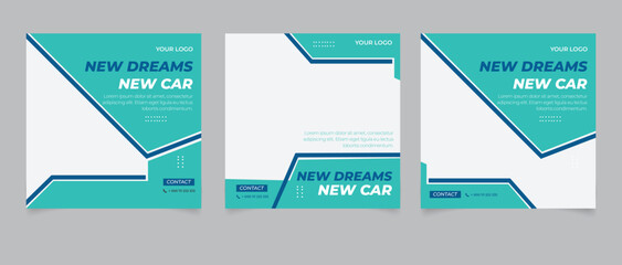 New car concept social media post template	