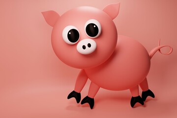 Obraz na płótnie Canvas Cute Cartoon pig 