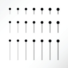 Set of pins for tag location.