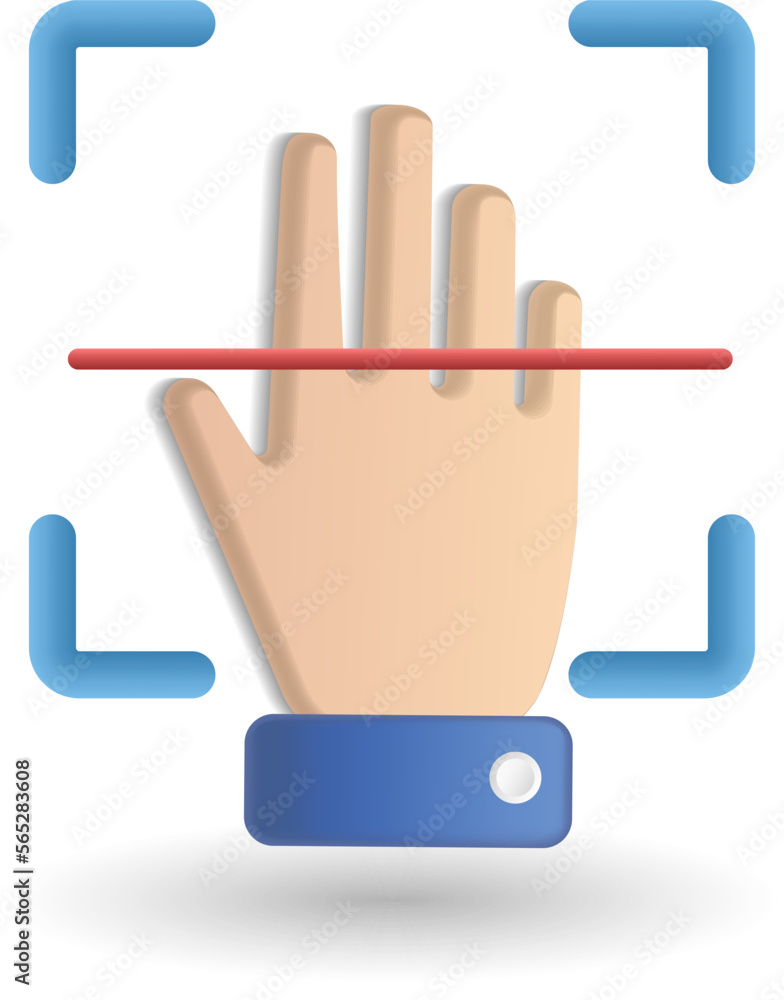Aufkleber hand reader icon. 3d illustration from security collection. creative hand reader 3d icon for web des