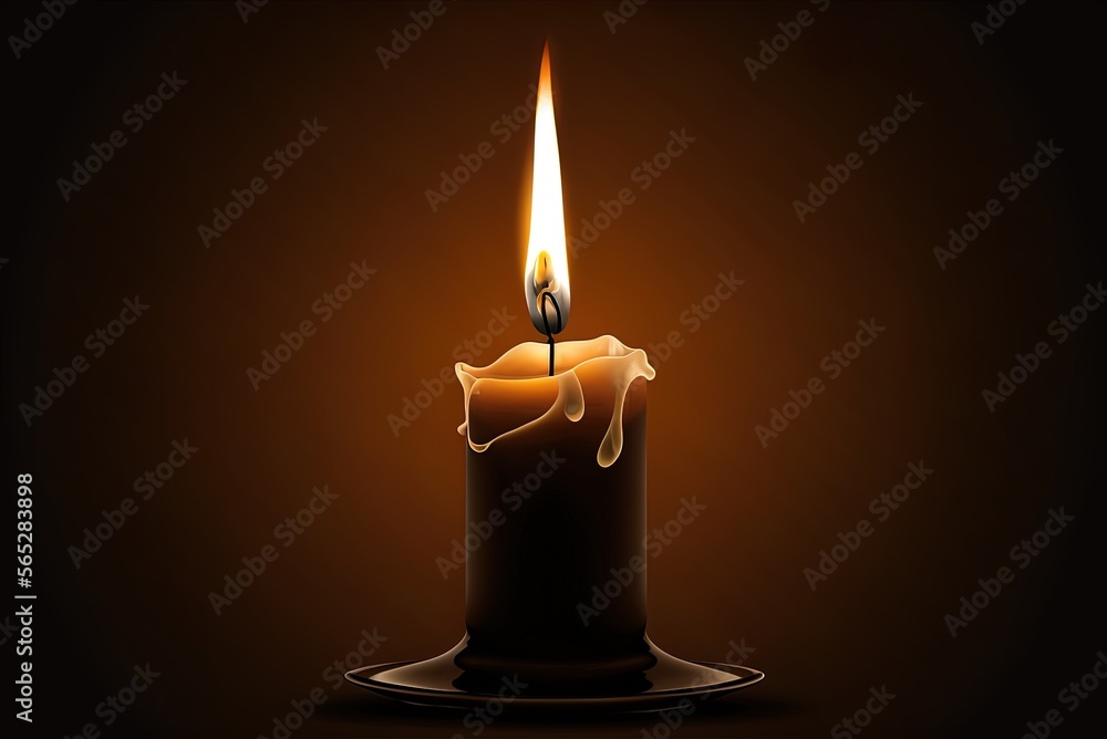 Poster hd picture of a candle with a realistic flame as a backdrop generative ai