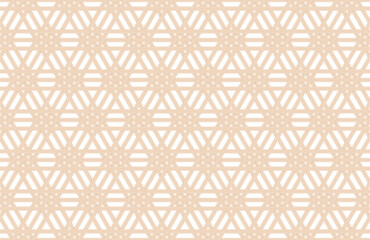 日本の伝統的な木工の工芸品　組子細工のパターン　六角形