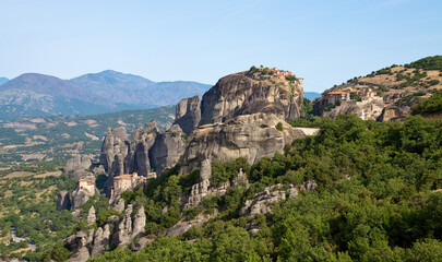 Fototapeta na wymiar Gli spettacolari monasteri delle Meteore patrimonio dell'Unesco, Grecia continentale