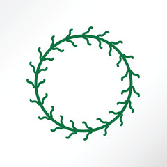 Simple minimalist wreath in green color.