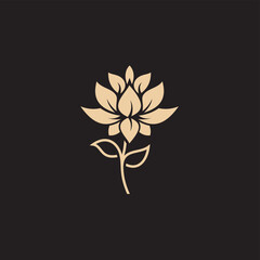 flower logo illustration. Floral wreaths. Botanical floral emblem with typography on black background