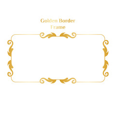 Gold ornament frame in rectangle shaped vector