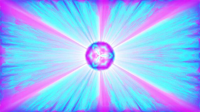 Kaleidoscope blue, pink pixel sorting background