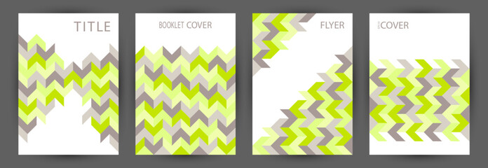 Office brand book cover page mokup set A4 design. Modernism style colorful voucher template set