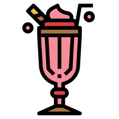 milkshake filled outline icon style