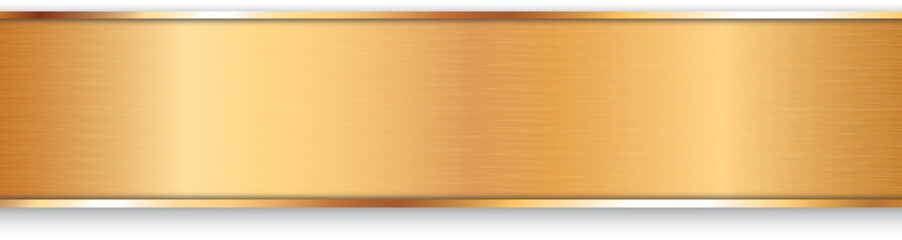 vector illustration of long gold colored ribbon banner with gold frame