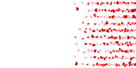 Papercut red heart shapes romantic vector background. Birthday surprise party decor. Present gift