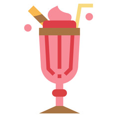 milkshake flat icon style