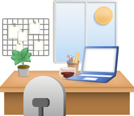 Work Place icon. 3d illustration from work place collection. Creative Work Place 3d icon for web design, templates, infographics and more