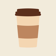 Delicious coffee paper cup icon. Drink vector illustration design 