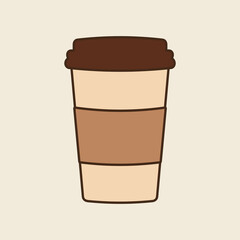 Delicious coffee paper cup icon. Drink vector illustration design 