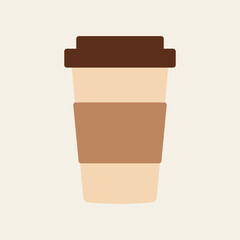 Delicious coffee paper cup icon. Drink vector illustration design 