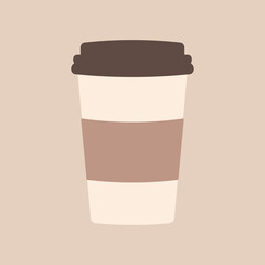 Delicious coffee paper cup icon. Drink vector illustration design 