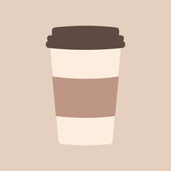 Delicious coffee paper cup icon. Drink vector illustration design 
