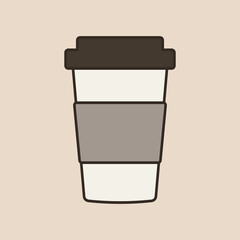 Delicious coffee paper cup icon. Drink vector illustration design 