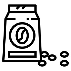 coffee bag line icon style