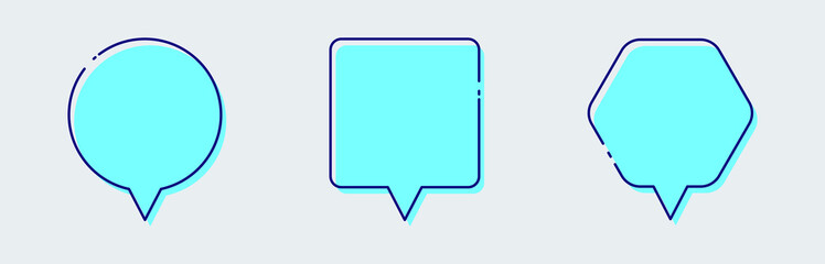 Chat bubble with retro design style. Minimal blank chat boxes sign.