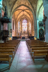 Fototapeta na wymiar Monolithic church in the Saint Emilion, Bordeaux, France